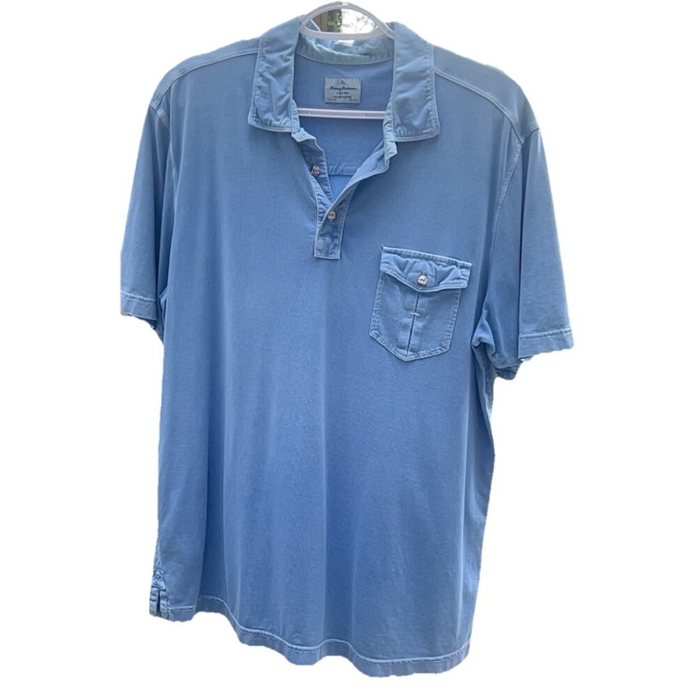 Tommy Bahama Jeans Island Crafted Vacanza Polo Shirt Mens Beachside Blue Large